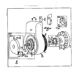 Flywheel Assembly Diagram and Parts List for 190400-190499 2925 - 2925 Briggs and Stratton Engine